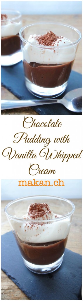 Chocolate Pudding with Vanilla Whipped Cream